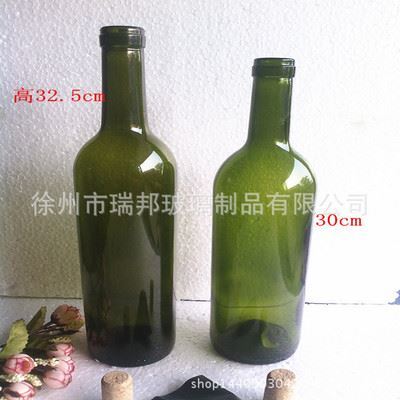 玻璃酒瓶系列 厂家直销 750ml墨绿色葡萄酒玻璃瓶 定做酒瓶来图可加工图片|玻璃酒瓶系列 厂家直销 750ml墨绿色葡萄酒玻璃瓶 定做酒瓶来图可加工产品图片由徐州市瑞邦玻璃制品公司生产提供-